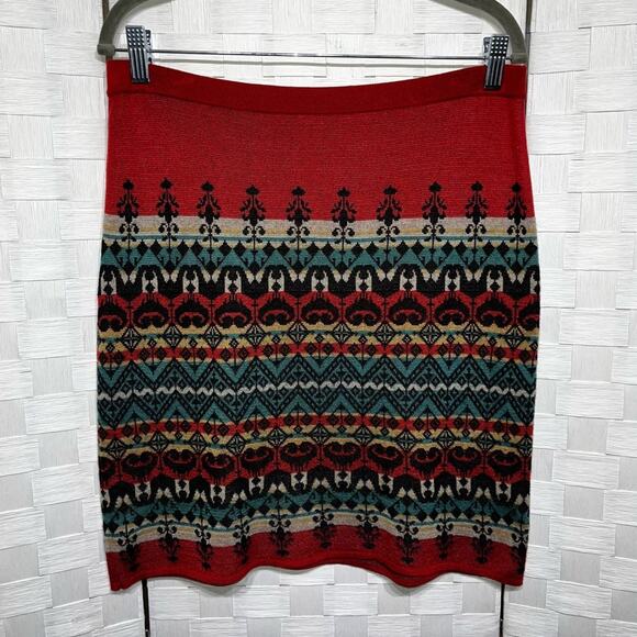 Peruvian Connection Women’s Multi Color Skirt Size Small Aztec Colorful Print - Picture 7 of 8
